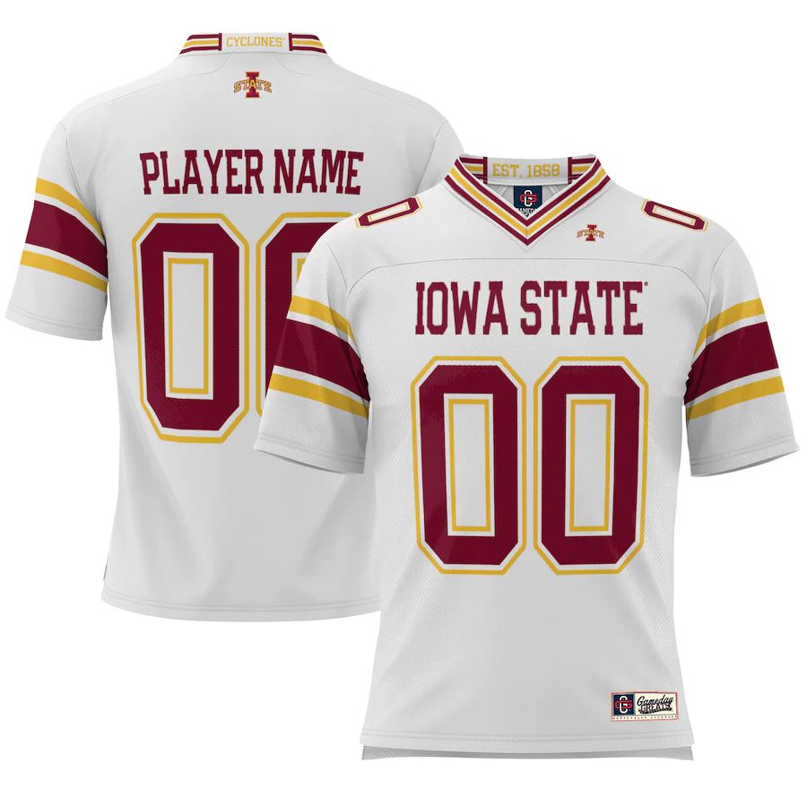Custom I.State Cyclones ProSphere NIL Pick-A-Player Football Jersey White American Stitched College Jerseys - Main View