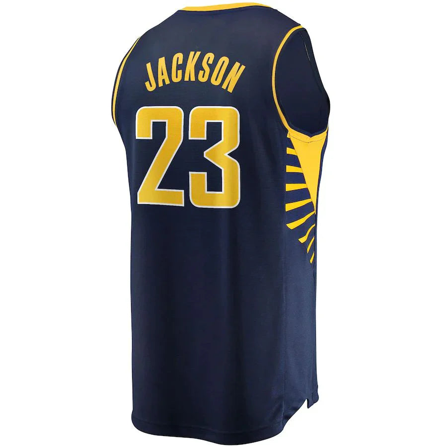 IN.Pacers #23 Isaiah Jackson Fanatics Branded 2021-22 Fast Break Replica Jersey Icon Edition Navy Stitched American Basketball Jersey - Main View
