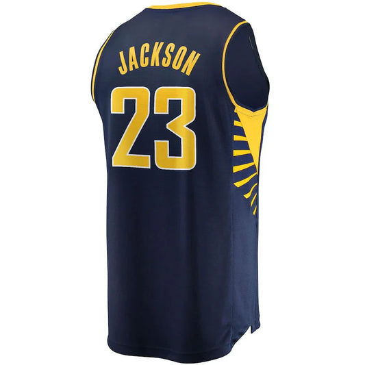 IN.Pacers #23 Isaiah Jackson Fanatics Branded 2021-22 Fast Break Replica Jersey Icon Edition Navy Stitched American Basketball Jersey - Main View