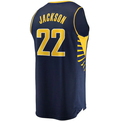 IN.Pacers #22 Isaiah Jackson Fanatics Branded 2021-22 Fast Break Replica Player Jersey Icon Edition Navy Stitched American Basketball Jersey - Main View