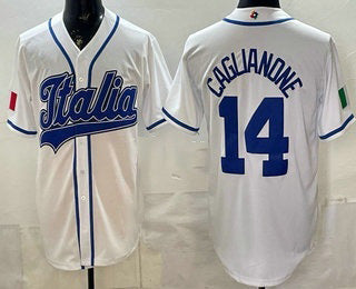 Italy Baseball #14 Jac Caglianone White 2026 World Baseball Classic Cool Base Stitched Baseball Jersey - Main View