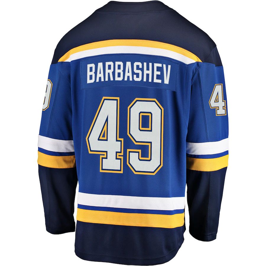 St.L.Blues #49 Ivan Barbashev Fanatics Branded Breakaway Player Jersey Blue Stitched American Hockey Jerseys - Main View