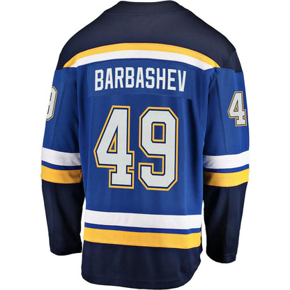 St.L.Blues #49 Ivan Barbashev Fanatics Branded Breakaway Player Jersey Blue Stitched American Hockey Jerseys - Main View