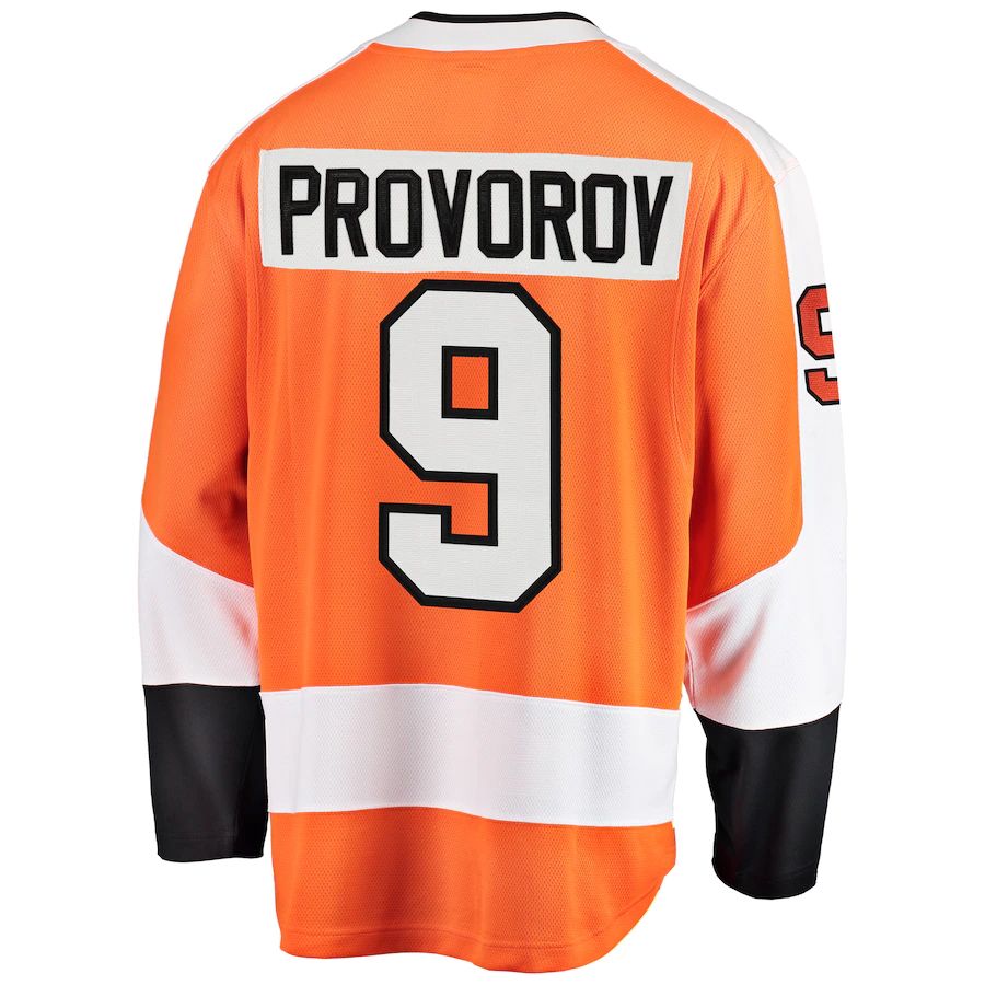 P.Flyers #9 Ivan Provorov Fanatics Branded Breakaway Player Jersey Orange Stitched American Hockey Jerseys - Main View