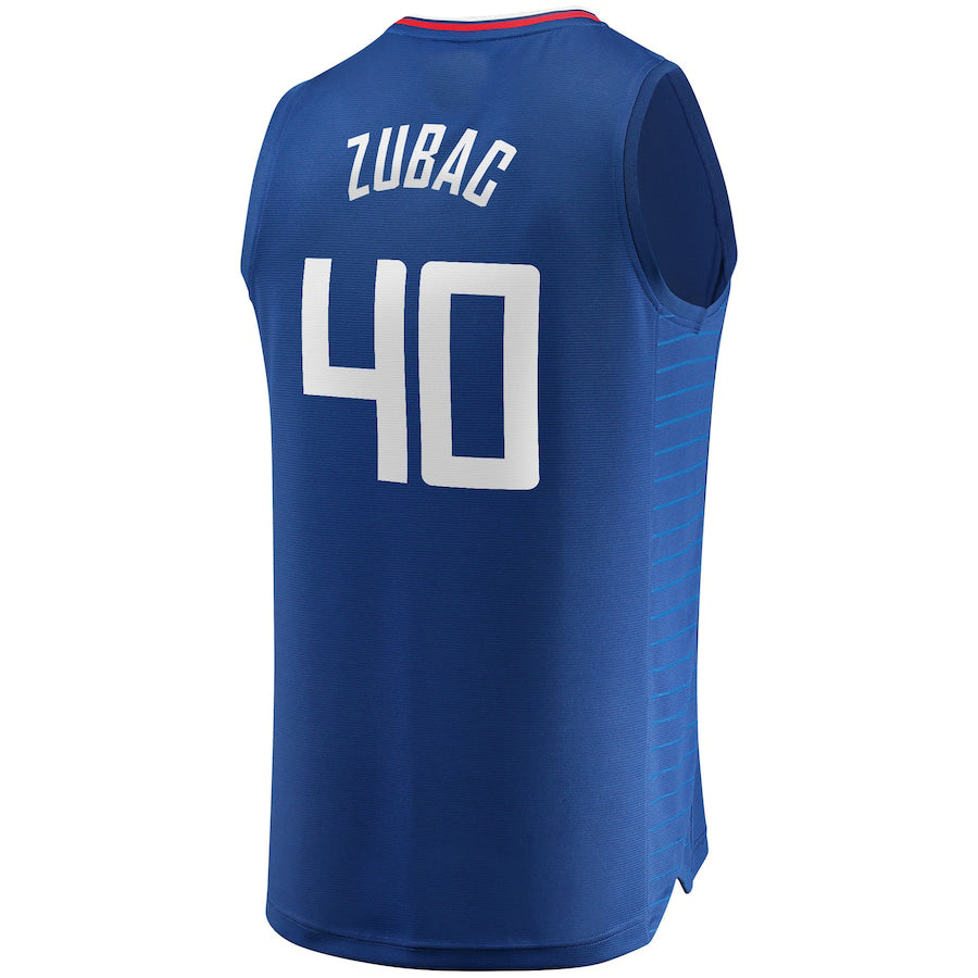 LA.Clippers #40 Ivica Zubac Fanatics Branded 2021-22 Fast Break Replica Jersey Icon Edition Royal Stitched American Basketball Jersey - Main View