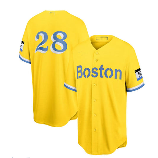 Boston Red Sox  #28 J.D. Martinez City Connect Replica Player Jersey - Gold Baseball Jerseys - Main View
