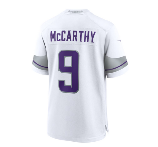 MN.Vikings #9 J.J. McCarthy Alternate Game Player Jersey - White American Football Jerseys - Main View