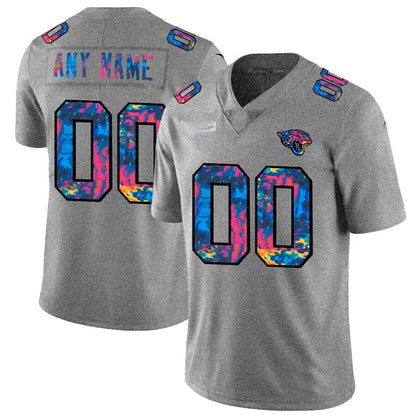 Custom J.Jaguars Multi-Color 2020 Crucial Catch Vapor Untouchable Limited Jersey Greyheather Stitched American Football Jerseys - Main View