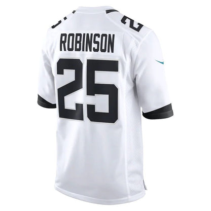 J.Jaguars #25 James Robinson White Game Jersey Stitched American Football Jerseys - Main View