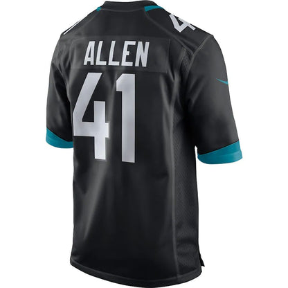 J.Jaguars #41 Josh Allen Black Game Player Jersey Stitched American Football Jerseys - Main View