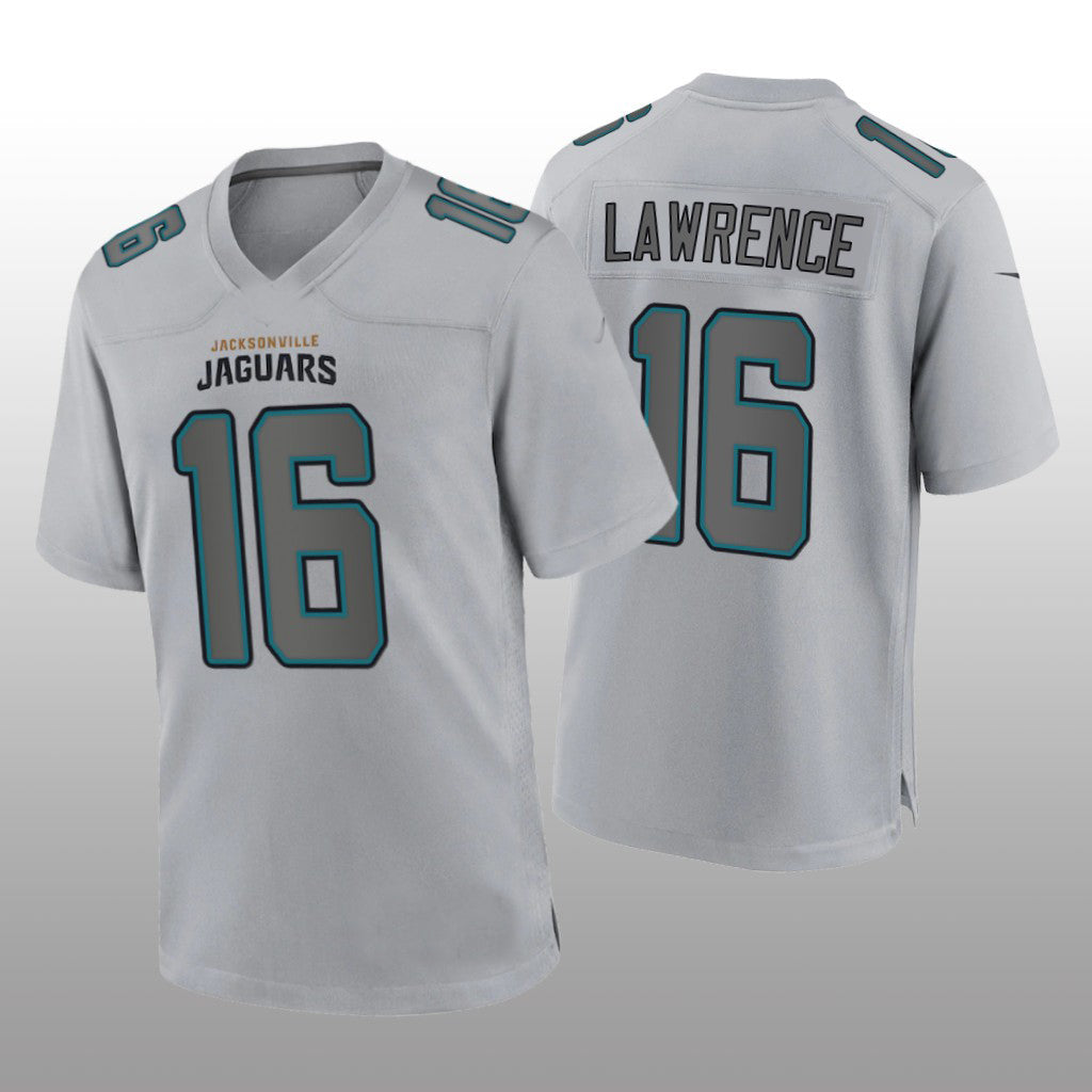 J.Jaguars #16 Trevor Lawrence Gray Atmosphere Game Jersey Stitched American Football Jerseys - Main View