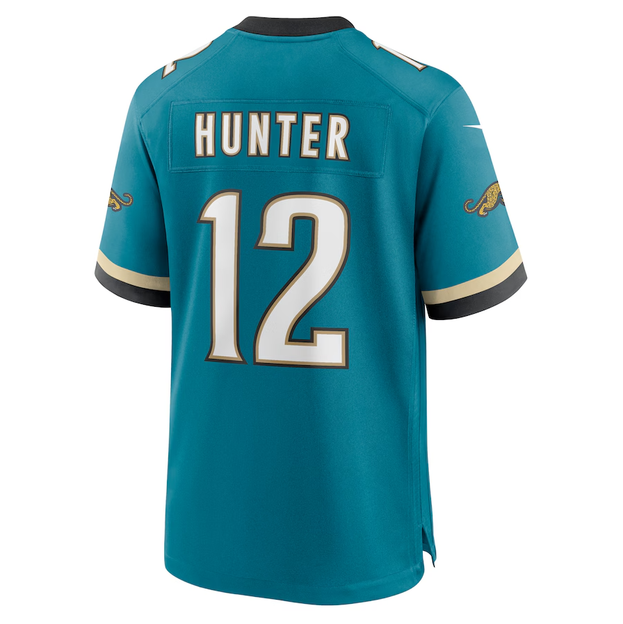J.Jaguars #12 Travis Hunter Teal 2025 Draft First Round Pick 2nd Alternate Game Stitched American Football Jerseys - Main View