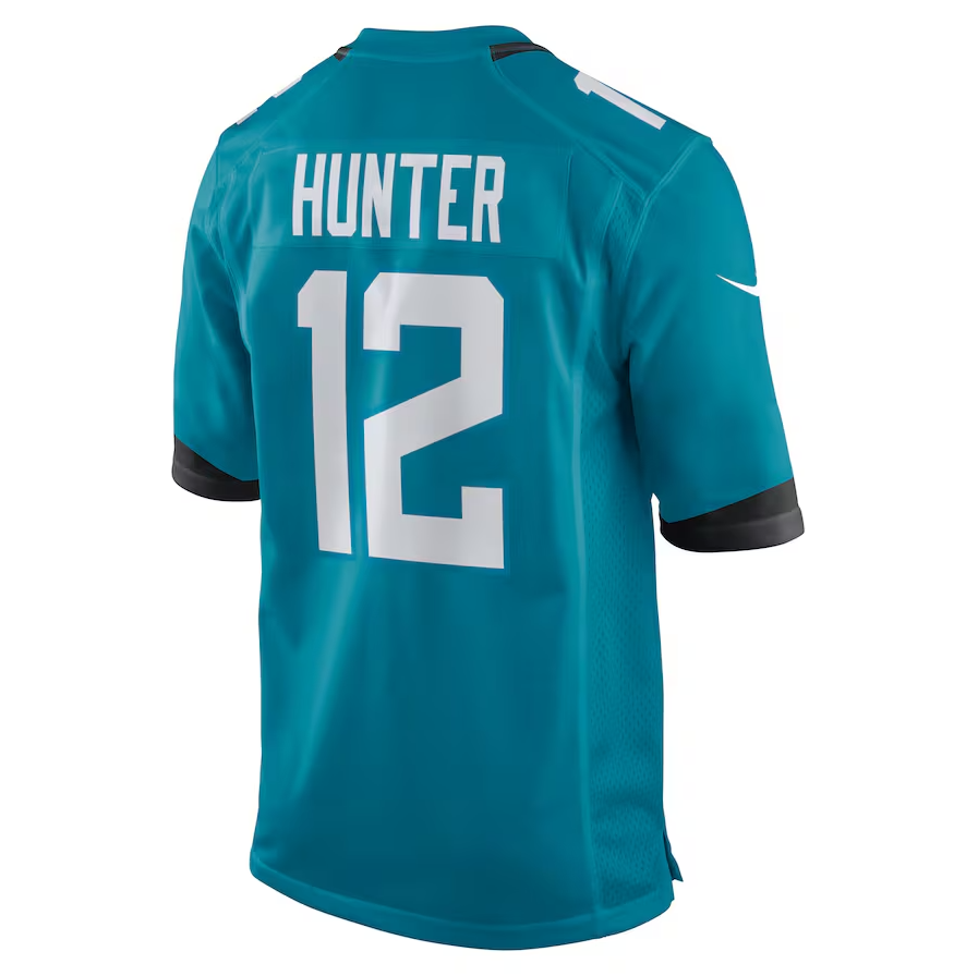 J.Jaguars #12 Travis Hunter Teal 2025 Draft First Round Pick Game Stitched American Football Jerseys - Main View