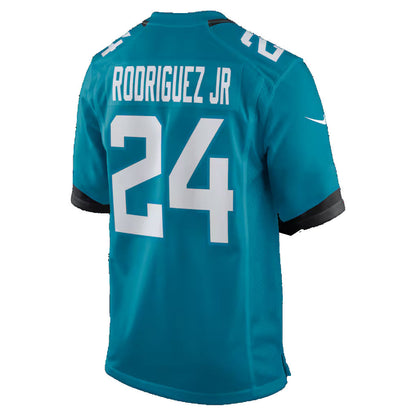 J.Jaguars #24 Chris Rodriguez Jr. Teal Team Game Football Jersey - Main View