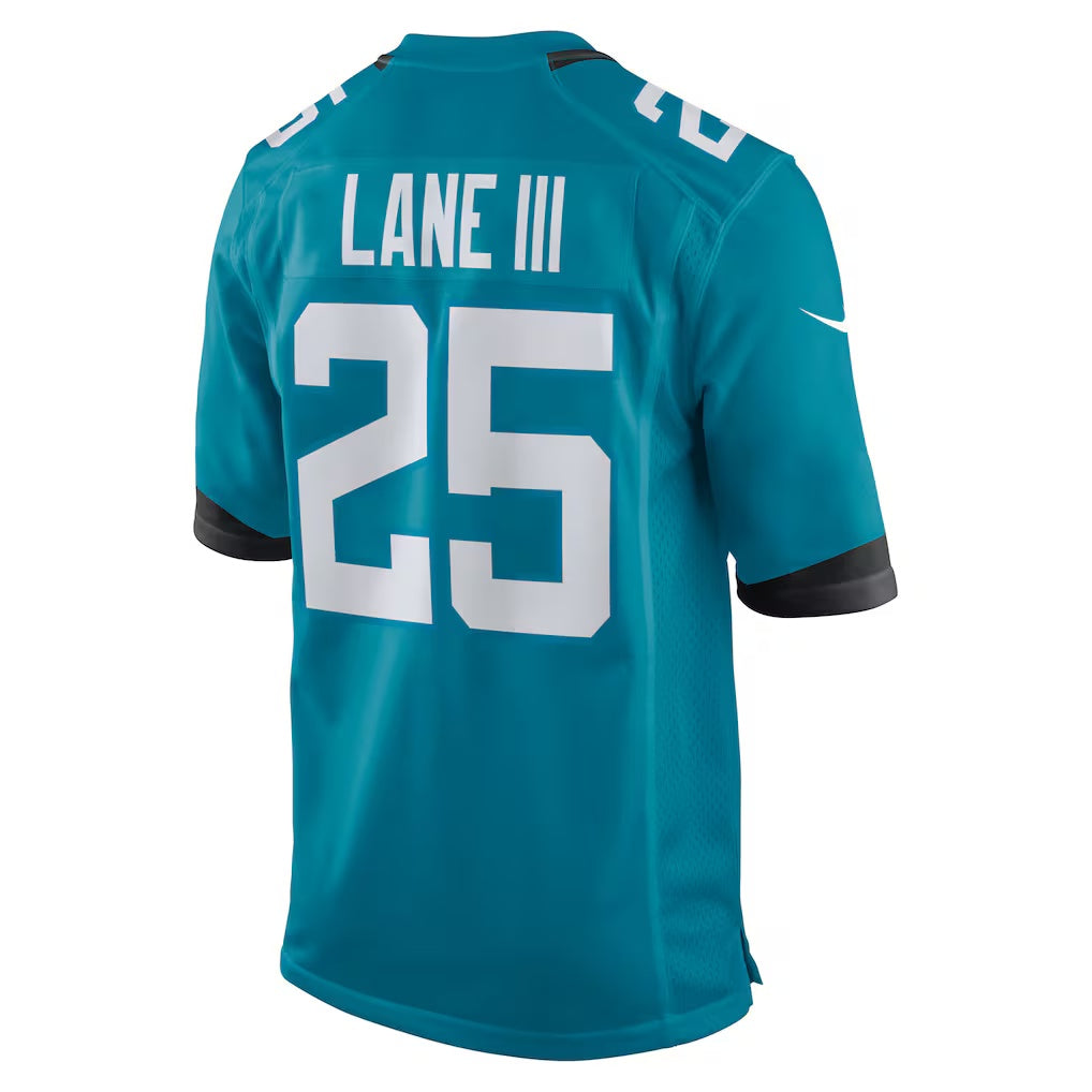 J.Jaguars #25 Rayuan Lane III Teal Team Game American Football Jersey - Main View