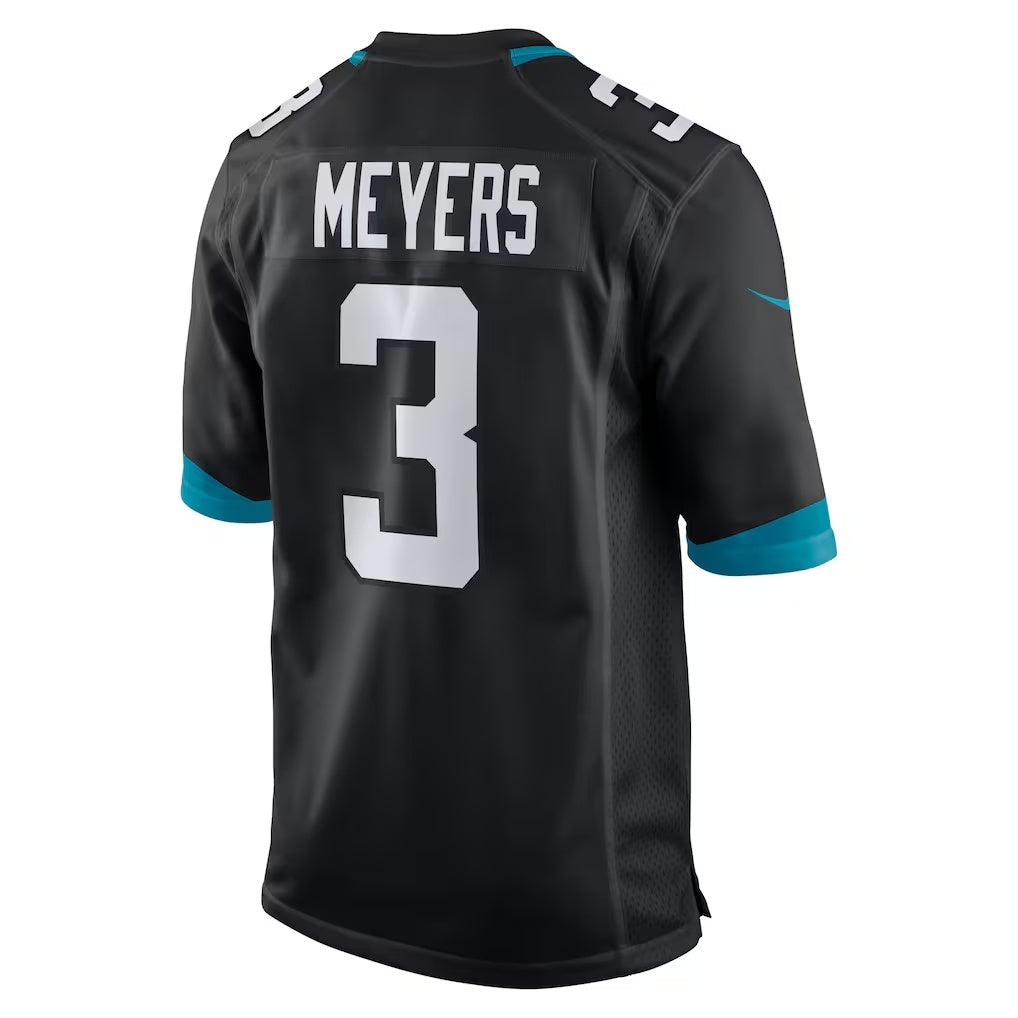 J.Jaguars #3 Jakobi Meyers Black Alternate Game American Football Jersey - Main View