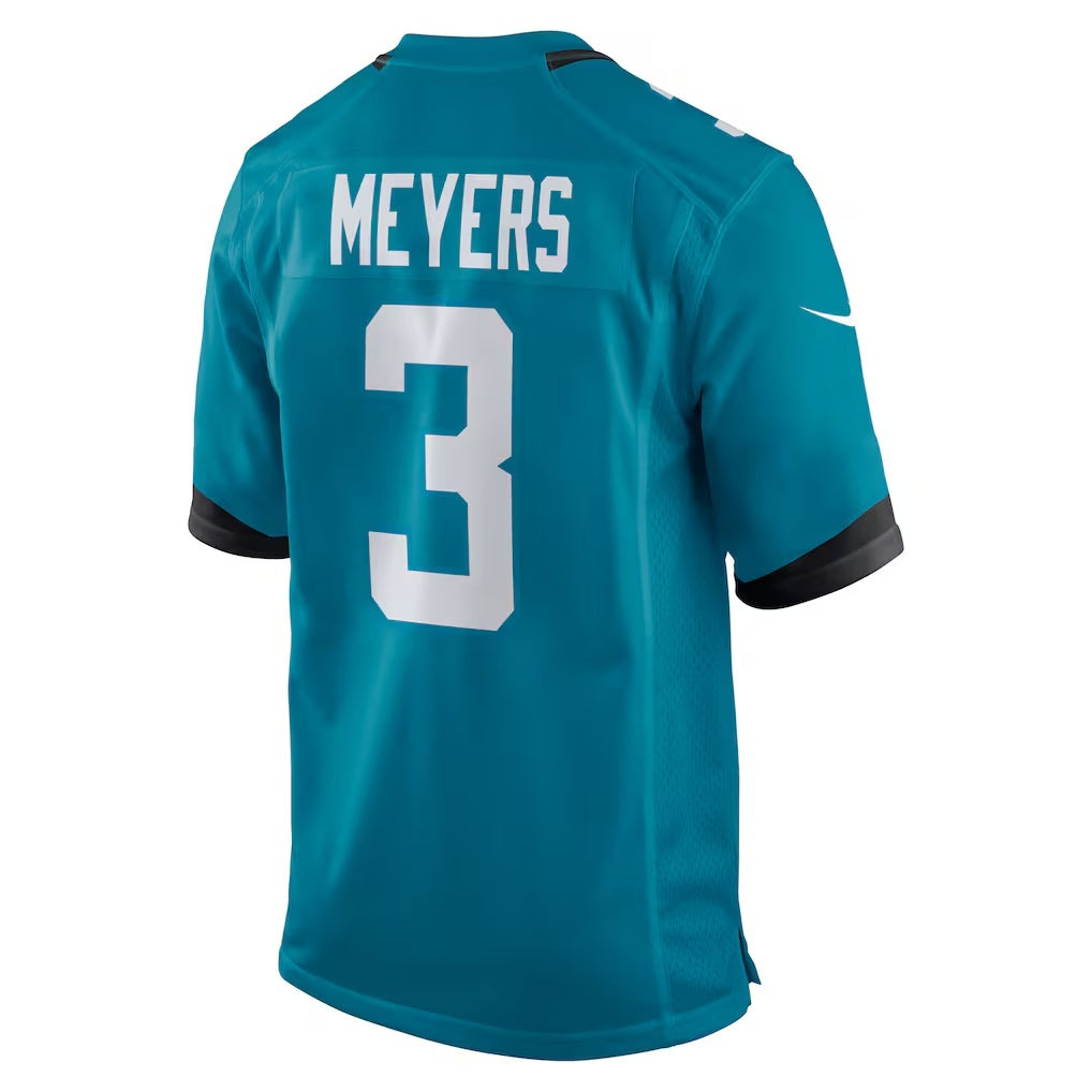 J.Jaguars #3 Jakobi Meyers Teal Team Game American Football Jersey - Main View