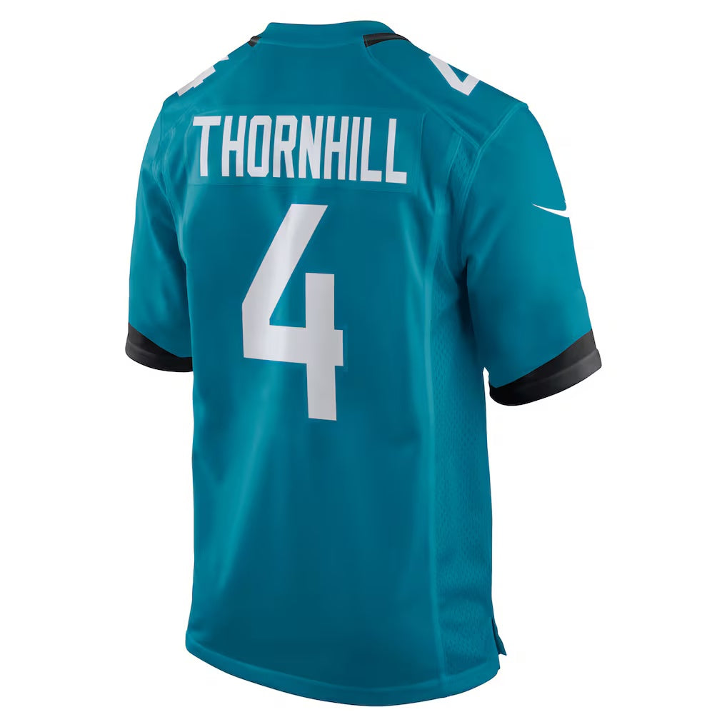 J.Jaguars #4 Juan Thornhill Teal Team Game American Football Jersey - Main View