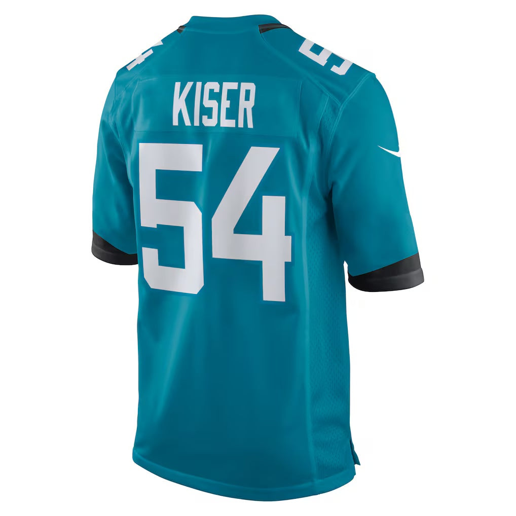 J.Jaguars #54 Jack Kiser Teal Team Game American Football Jersey - Main View