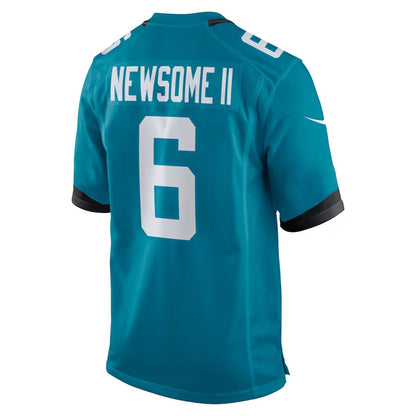 J.Jaguars #6 Greg Newsome II Teal Team Game American Football Jersey - Main View