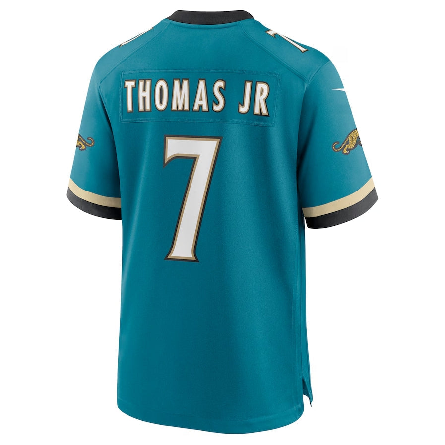 J.Jaguars #7 Brian Thomas Jr. Teal Prowler Throwback Player Game Stitched American Football Jerseys - Main View