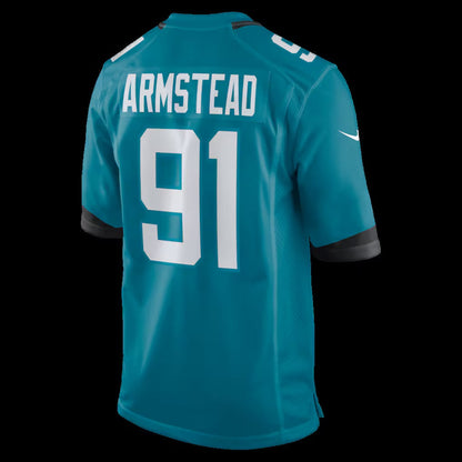 J.Jaguars #91 Arik Armstead Teal Team Walter Payton Man of the Year Game American Football Jersey - Main View