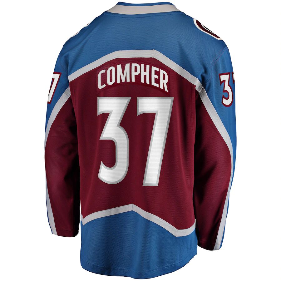 C.Avalanche #37 J.T. Compher Fanatics Branded Home Breakaway Player Jersey Burgundy Stitched American Hockey Jerseys - Main View
