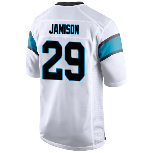 C.Panthers #29 D'Shawn Jamison  white Team Game Jersey Football Stitched Jersey - Main View