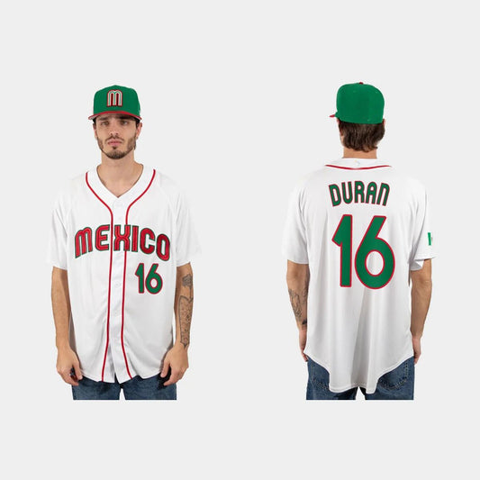 #16 JARREN DURAN MEXICO BASEBALL 2023 WORLD BASEBALL CLASSIC JERSEY ¨C WHITE Stitches Baseball Jerseys - Main View