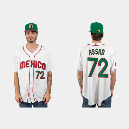#72 JAVIER ASSAD MEXICO BASEBALL 2023 WORLD BASEBALL CLASSIC JERSEY ¨C WHITE Stitches Baseball Jerseys - Main View