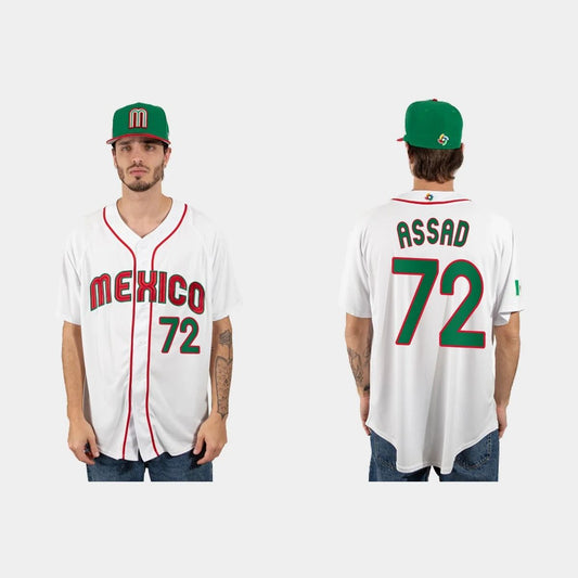 #72 JAVIER ASSAD MEXICO BASEBALL 2023 WORLD BASEBALL CLASSIC JERSEY ¨C WHITE Stitches Baseball Jerseys - Main View