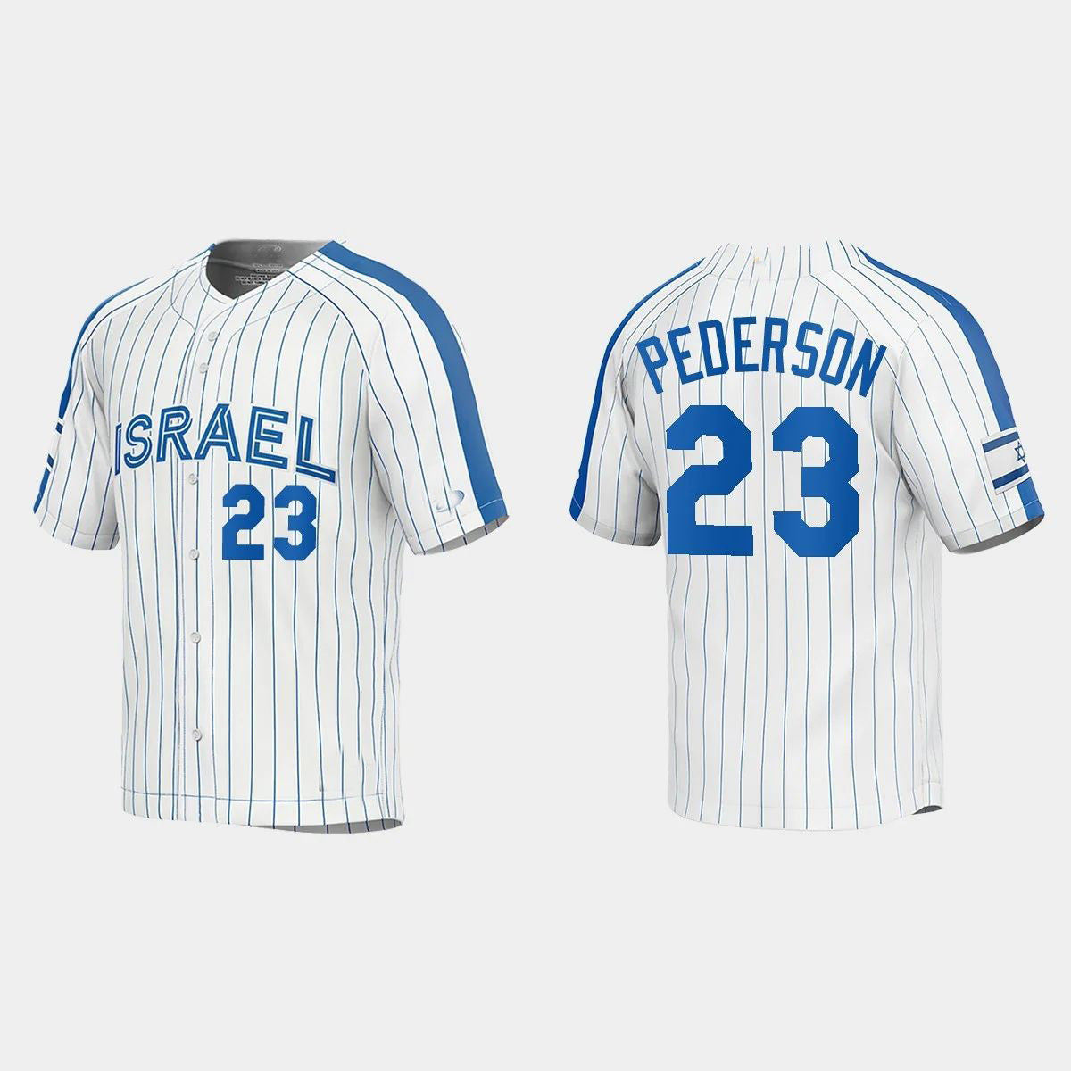 #23 JOC PEDERSON ISRAEL BASEBALL 2023 WORLD BASEBALL CLASSIC JERSEY ¨C WHITE Stitches Baseball Jerseys - Main View