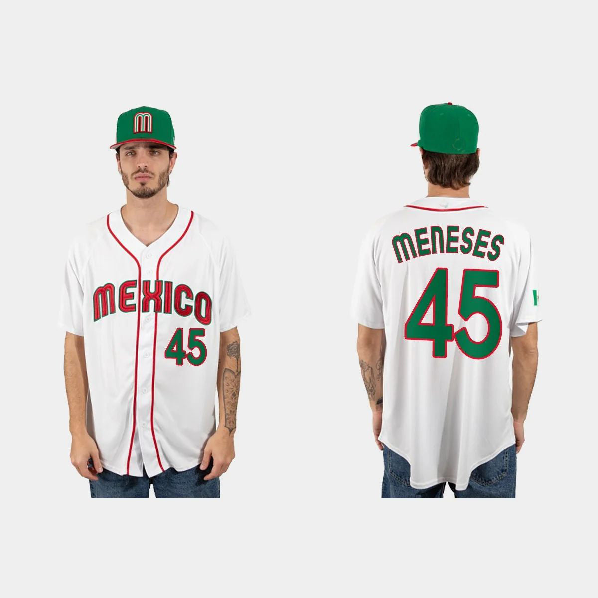 #45 JOEY MENESES MEXICO BASEBALL 2023 WORLD BASEBALL CLASSIC JERSEY ¨C WHITE Stitches Baseball Jerseys - Main View