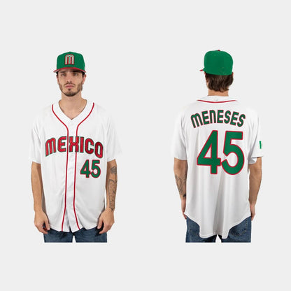 #45 JOEY MENESES MEXICO BASEBALL 2023 WORLD BASEBALL CLASSIC JERSEY ¨C WHITE Stitches Baseball Jerseys - Main View