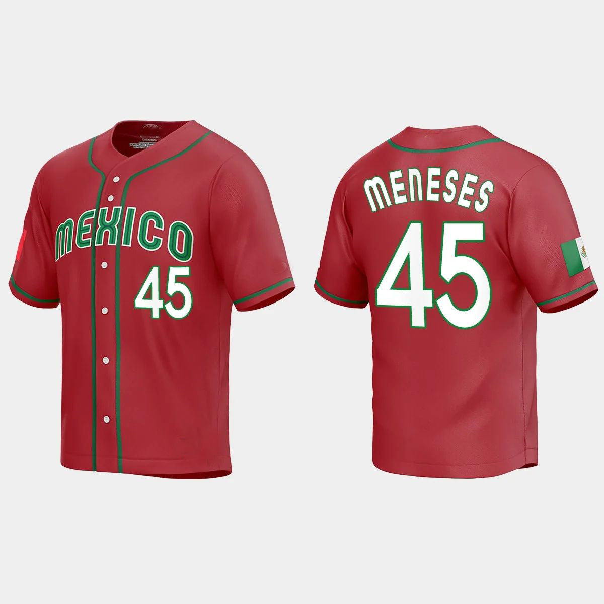 #45 JOEY MENESES MEXICO BASEBALL 2023 WORLD BASEBALL CLASSIC REPLICA JERSEY ¨C RED Stitches Baseball Jerseys - Main View