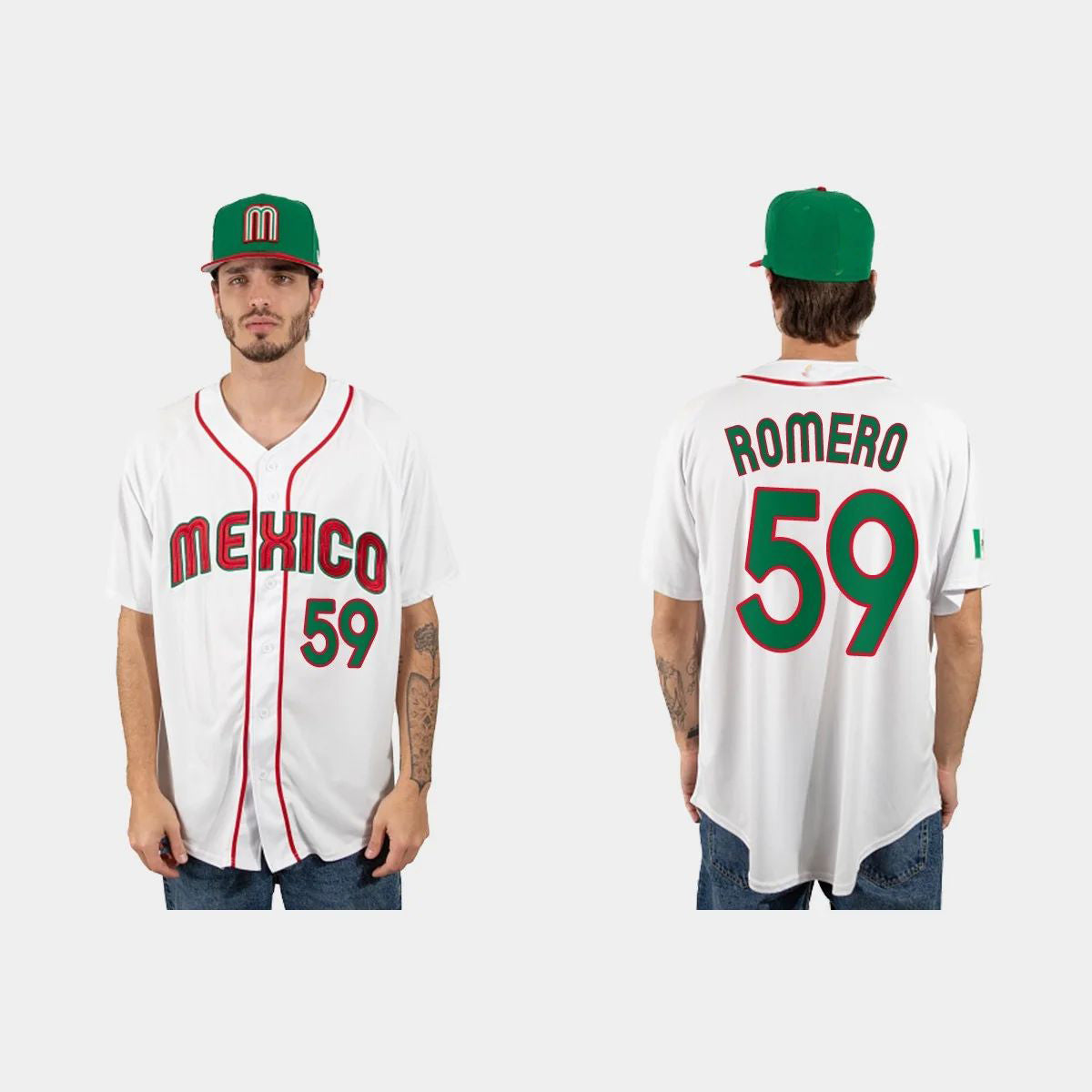 #59 JOJO ROMERO MEXICO BASEBALL 2023 WORLD BASEBALL CLASSIC JERSEY ¨C WHITE Stitches Baseball Jerseys - Main View