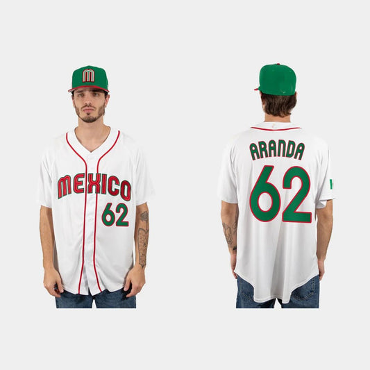 #62 JONATHAN ARANDA MEXICO BASEBALL 2023 WORLD BASEBALL CLASSIC JERSEY ¨C WHITE Stitches Baseball Jerseys - Main View