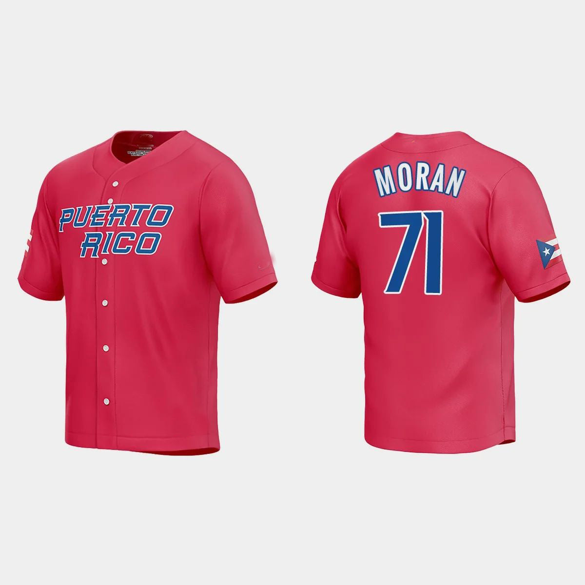 #71 JOVANI MORAN PUERTO RICO BASEBALL 2023 WORLD BASEBALL CLASSIC JERSEY ¨C RED Stitches Baseball Jerseys - Main View
