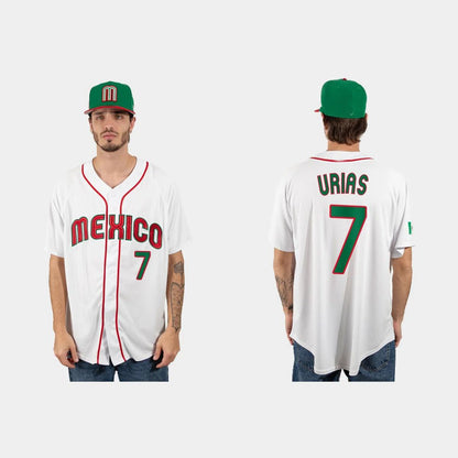 #7 JULIO URIAS MEXICO BASEBALL 2023 WORLD BASEBALL CLASSIC JERSEY ¨C WHITE Stitches Baseball Jerseys - Main View