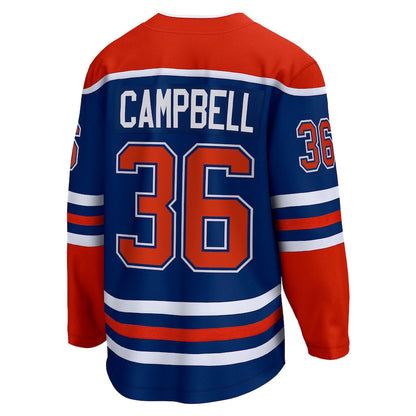 E.Oilers #36 Jack Campbell Fanatics Branded Home Breakaway Player Jersey  Royal Stitched American Hockey Jerseys - Main View