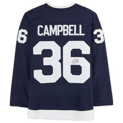 T.Maple Leafs #36 Jack Campbell Fanatics Authentic Autographed 2022 Heritage Classic Jersey Navy Stitched American Hockey Jerseys - Main View