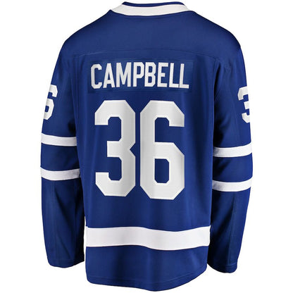T.Maple Leafs #36 Jack Campbell Fanatics Branded Home Breakaway Player Jersey Blue Stitched American Hockey Jerseys - Main View