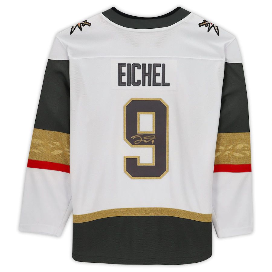 V.Golden Knights #9 Jack Eichel Fanatics Authentic Autographed Fanatics Breakaway Jersey White Stitched American Hockey Jerseys - Main View