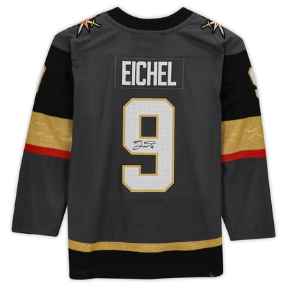 V.Golden Knights #9 Jack Eichel Fanatics Authentic Autographed Gray Stitched American Hockey Jerseys - Main View