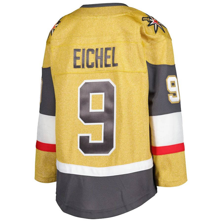 V.Golden Knights #9 Jack Eichel Home Premier Player Jersey Gold Stitched American Hockey Jerseys - Main View