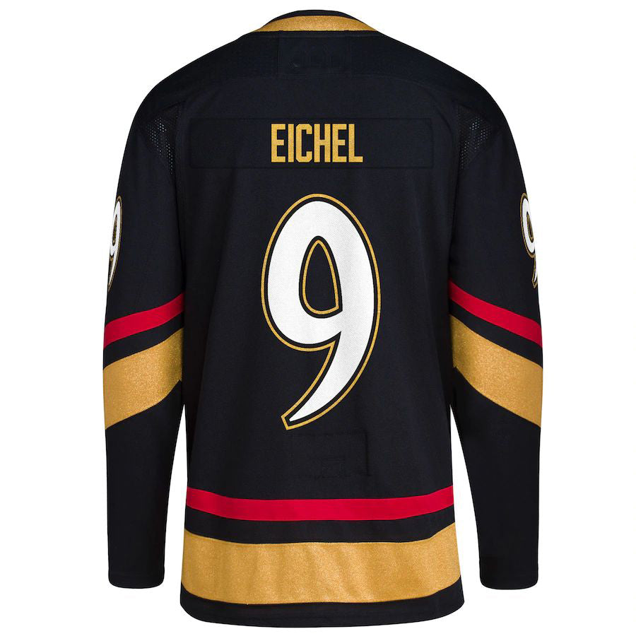V.Golden Knights #9 Jack Eichel Reverse Retro 2.0 Authentic Player Jersey Black Stitched American Hockey Jerseys - Main View