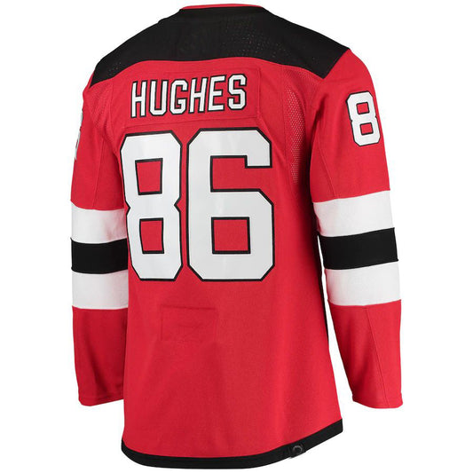 NJ.Devils #86 Jack Hughes Home Primegreen Authentic Pro Player Jersey Red Stitched American Hockey Jerseys - Main View