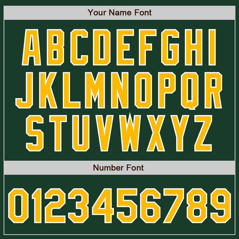 Custom Green Gold-White Bomber Full-Snap Varsity Letterman Jacket view 7
