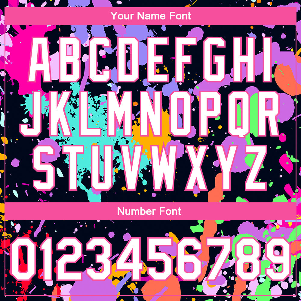 Custom Graffiti Pattern White-Pink Splashes 3D Bomber Full-Snap Varsity Letterman Jacket view 7
