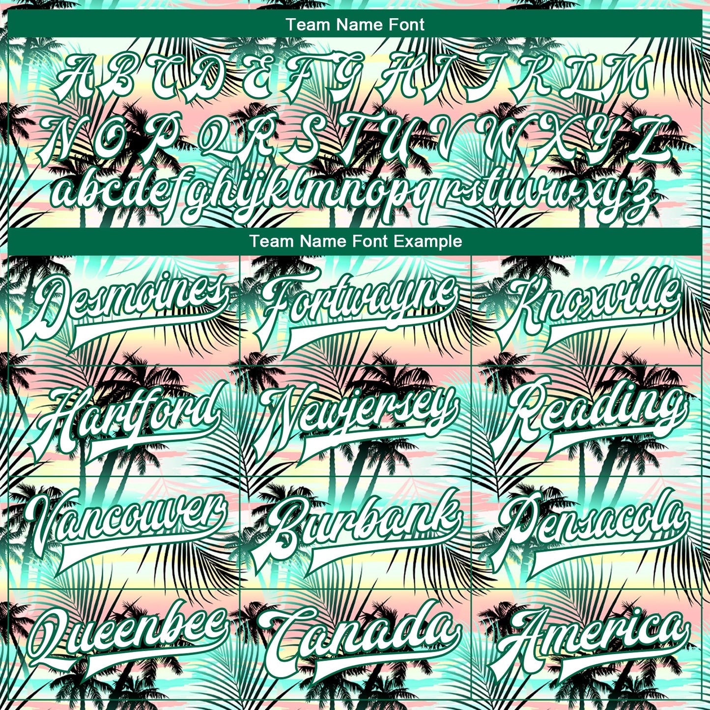 Custom White White-Kelly Green Hawaii Palm Trees 3D Bomber Full-Snap Varsity Letterman Jacket view 6
